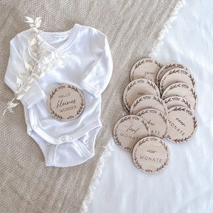Meilensteinkarten Baby | mein erstes Jahr | Fotozubehör | Geschenk zur Geburt | Meilensteinset Holz | Newborn | Hallo kleines Wunder | Baby