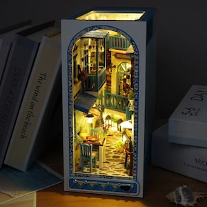 Sea Breeze Book Nook DIY Kit Voor Housewarming Gift 3D Model Building Boekenplank Voor Home Decorations Houten Creatieve Puzzel Speelgoed