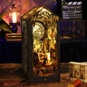 Coin livre policier kit de bricolage pour cadeau de pendaison de crémaillère, modèle 3D, étagère pour pendaison de crémaillère, décorations pour la maison, jouets créatifs en bois