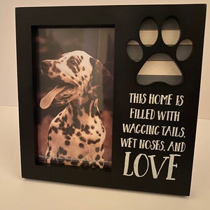 Pet photo, paw print photo frame, paw print picture frame, photo frames for dogs, dog picture, picture frame