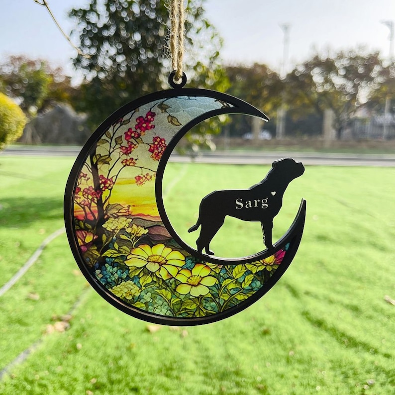 Personalized Dog Memorial Suncatcher, Custom Paw Design With Name And Date, Pet Memorial Gift, Pet Loss Gift, Dog Memorial, In Loving Memory image 5