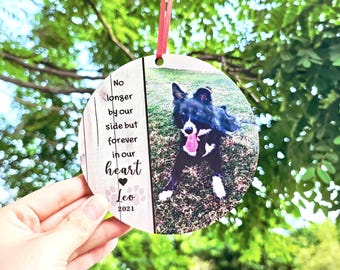 Placa conmemorativa de madera personalizada para mascotas, adorno conmemorativo para perro, foto conmemorativa para perro, recuerdo de pérdida de perro, regalo de condolencia para perro