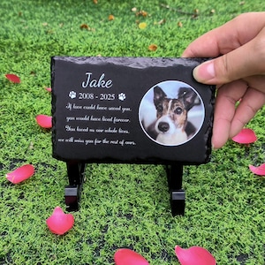 Custom Dog Memorial Stone,Personalized Pet Memorial,Pet Grave Marker With Photo,Pet Grave Stone,Pet Garden Memorial,Dog Sympathy Gift