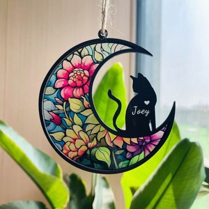 Pet Memorial Suncatcher, Loss of Pet Sympathy Gift, Pet Loss Gifts, Acrylic Windows Hangings Handmade Cat Decor, Cat Lovers, Cat Memorial