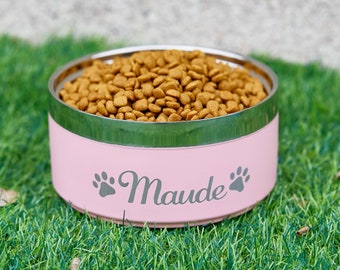 Personalized Pet Bowl, Personalized Laser Engraved Insulated Dog Bowl, Custom Dog Bowl, Dog Mom Gift, Gift for Pet Food Bowl, Pet Lover Gift