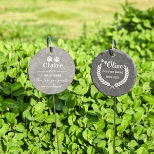 Personalisiertes Geschenk Haustier Gedenkstein Gartenschild mit hängendem Einsatz Haustier Grabstein