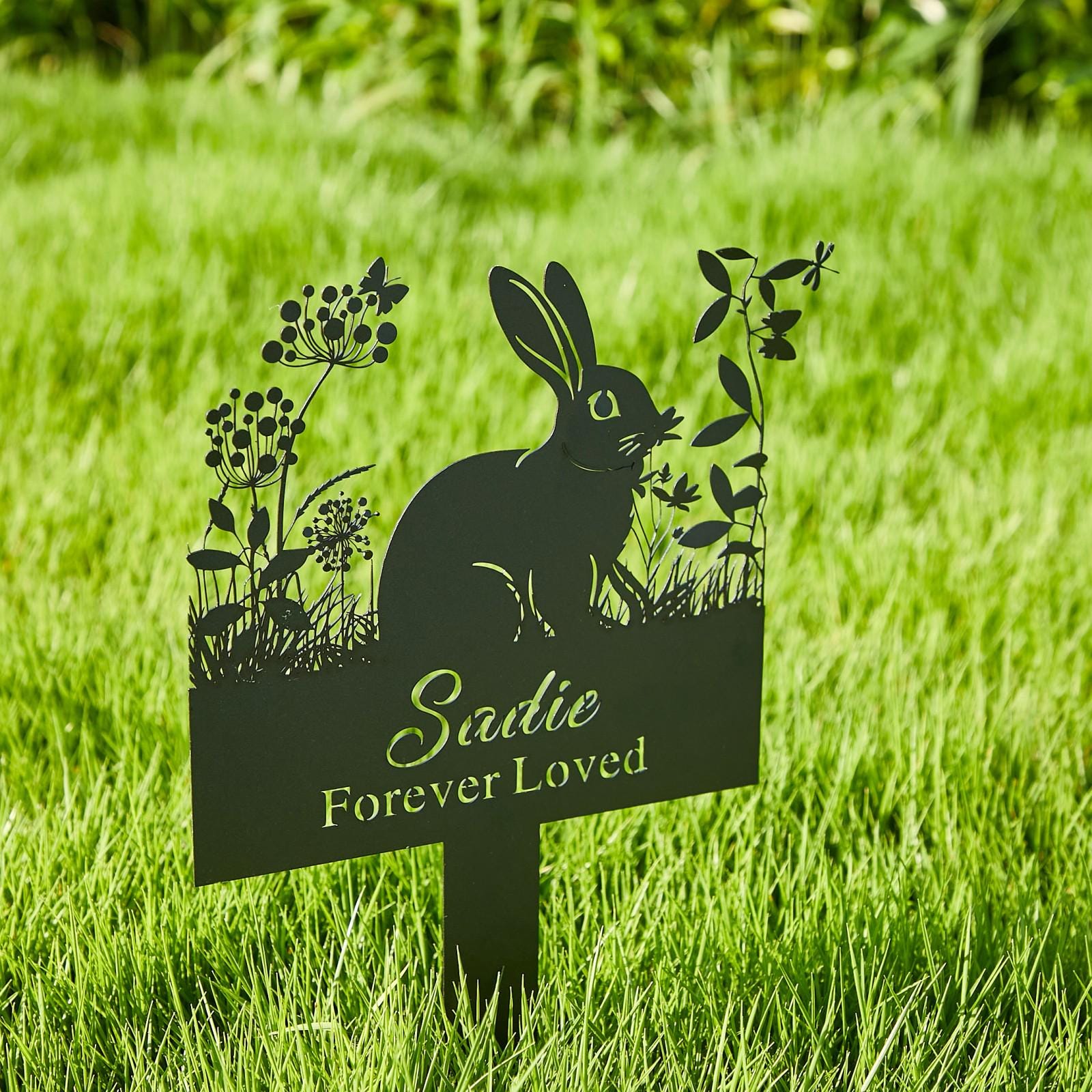 Custom Metal Rabbit Memorial Garden Sign,bunny Garden Sign,pet Metal ...