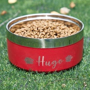 Personalisierte Hundenapf, kundenspezifische Hundefutterschüssel isoliert, Edelstahl-Haustiernapf mit Namen Futternapf Wassernapf Katzenschalen Haustierliebhaber Geschenk