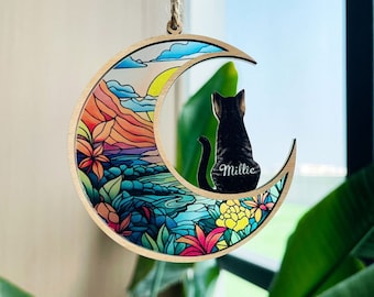 Pet Memorial Suncatcher, Loss of Pet Sympathy Gift, Pet Loss Gifts, Acrylic Windows Hangings Handmade Cat Decor, Cat Lovers, Cat Memorial