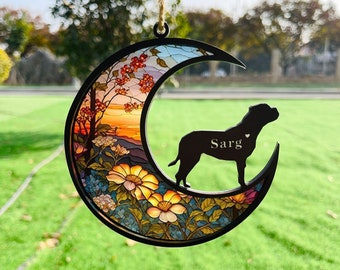 Acchiappasole commemorativo per cani personalizzato, design personalizzato della zampa con nome e data, regalo commemorativo per animali domestici, regalo per la perdita di animali domestici, memoriale per cani, in memoria amorevole