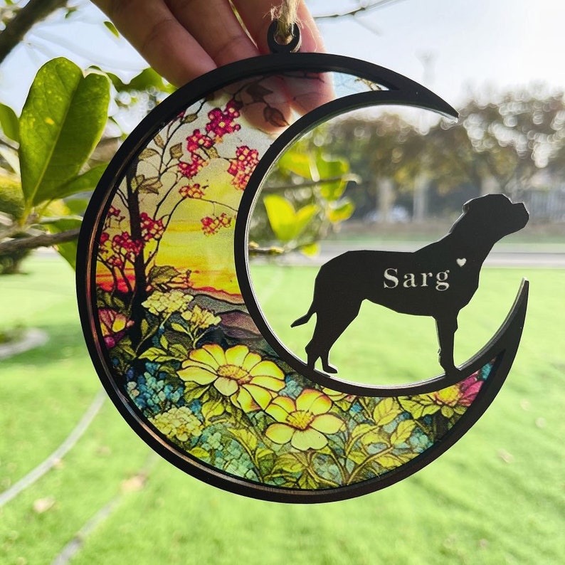 Personalized Dog Memorial Suncatcher, Custom Paw Design With Name And Date, Pet Memorial Gift, Pet Loss Gift, Dog Memorial, In Loving Memory image 4