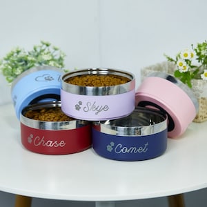 Benutzerdefinierte Hundenapf, personalisierte Hundefutternapf mit Namen, Hundefutter / Wassernapf, Edelstahlkatzennapf, Haustier Geschenk