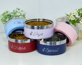 Custom Dog Bowl,Personalized Dog Food Bowl with Name,Dog Food/Water Bowls,Stainless Steel Cat Feeder Bowl, Pet Gift