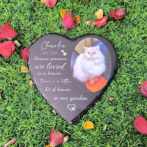 Personalized custom granite dog cat memorial headstone memorial plaque with photo,Waterproof pet grave marker,Pet loss gift,Condolence gift