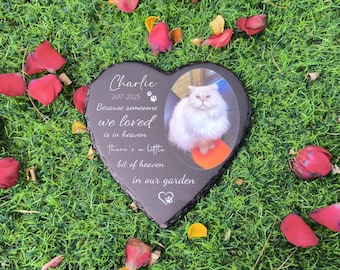 Personalized custom granite dog cat memorial headstone memorial plaque with photo,Waterproof pet grave marker,Pet loss gift,Condolence gift