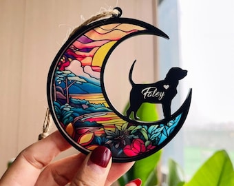 Custom Paw Design With Name And Date, Personalized Dog Memorial Suncatcher, Pet Memorial Gift, Pet Loss Gift, Dog Memorial, In Loving Memory