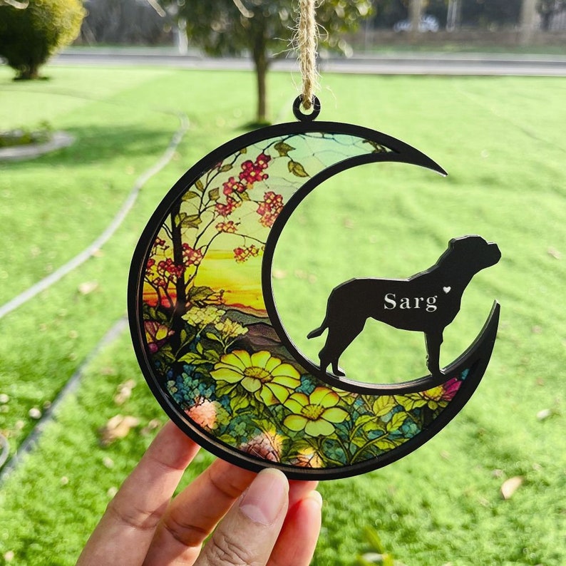 Personalized Dog Memorial Suncatcher, Custom Paw Design With Name And Date, Pet Memorial Gift, Pet Loss Gift, Dog Memorial, In Loving Memory image 3