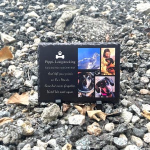 Personalised Dog Memorial Photo Printed Garden Slate,Pet Grave Marker,Pet Headstone Custom,Garden Memorial Stone,Dog Memorial Stone