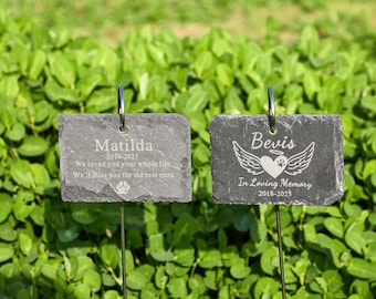 Custom Pet Memorial Garden Stone, Personalized Dog Memorial Garden Stone,Honor Your Beloved Cat or Dog,Pet Grave Marker,Pet Remembrance Gift