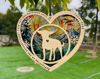 Loss of Pet Sympathy Gift, Dog Memorial Suncatcher, Loss of Pet Sympathy Gift, Handmade Custom Name dog Decor, Gift for dog Lovers