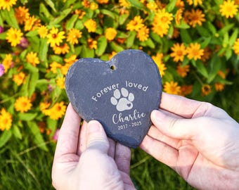 Custom Pet Memorial Stone,Personalized Engraved Pet Memorial Garden Stone,In Memory Garden Rock,Pet Loss Gift,Garden Sign with Hanging Stake