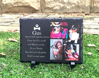 Custom Pet Dog Memorial Stone with Photo,Personalized Dog Memorial Garden Stone,Pet Remembrance Gift,Honor Your Beloved Cat or Dog