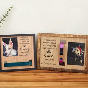 Custom Memorial Dog Collar Sign, Dog Memorial Wood Frame With Collar Holder,Dog Memorial Gifts, Pet Loss Sympathy Gift