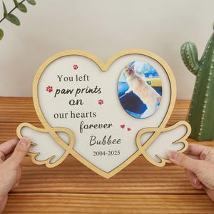 Personalized Custom Pet Loss Sign,Memorial Pet Photo Frame,3D laser cut picture frame, Family pet frames,Dog Paw Frame,Pet Memorial Gifts