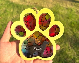 Apanhador de Sol Personalizado para Cachorro, Apanhador de Sol Personalizado com Nome para Cachorro, Presente Memorial para Animal de Estimação, Presente para Perda de Filhote, Em Memória Amorosa