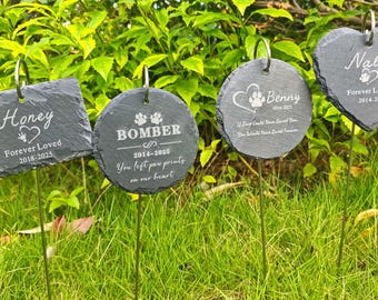 Engraved Pet Memorial Garden Stone with Stake,Custom Outdoor Sympathy Gift for Pet Loss Remembrance,Pet Grave Marker,In Memory of Gift