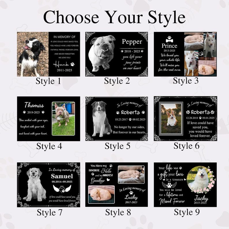 Personalisierter Haustier Gedenkstein,Benutzerdefinierter Haustier Gedenkstein,Haustier Grabstein mit Foto,Haustier Grabstein,Haustier Gedenkgeschenk,Hund Sympathie Geschenk Bild 7