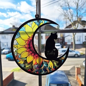 Pet Memorial Suncatcher, Loss of Pet Sympathy Gift, Pet Loss Gifts, Acrylic Windows Hangings Handmade Cat Decor, Cat Memorial, Cat Lovers