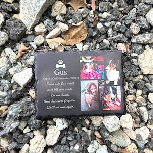 Personalised Dog Memorial Photo Printed Garden Slate,Pet Headstone Custom,Garden Memorial Stone,Dog Memorial Stone,Sympathy Gift