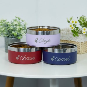 Stainless Steel Pet Bowl with Name Food Bowl Water Bowl Cat Bowls Pet Dog Cat Gifts, Personalized Dog Bowl Custom Dog Feeder Bowls Insulated