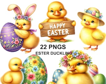 Easter Ducklings Clipart, Duckling Images, Cute Easter Duckling, Duckling Png, Duckling Clipart, Easter Duckling Png, Duck Sublimation, Duck
