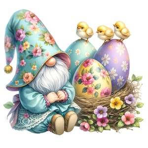 Easter Gnome Clipart Bundle, Gnome sublimation, Spring Gnomes Clipart, Cute Gnome Clipart, Easter Gnome Png, Easter Gnome, Aquarelle Gnome