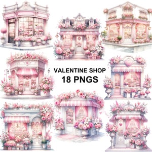 Valentines Shop Clipart, Día de San Valentín Png, Clipart Romántico, Decoración de San Valentín, Clipart de San Valentín, Diseño Png de San Valentín, Clipart Dulce