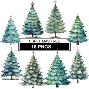 Aquarell Weihnachtsbäume Clipart, Weihnachtsbaum Clipart, PNG Weihnachtsbäume, Baum Png, Weihnachtsbäume Png, Kiefer Baum Clipart
