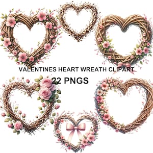 Imágenes prediseñadas de corona de corazón de San Valentín de acuarela, imágenes prediseñadas del día de San Valentín, imágenes prediseñadas de corazón de flores, imágenes prediseñadas de corazón de San Valentín, corazón de acuarela