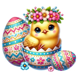 Bundle de clipart poussins de Pâques, poussin de Pâques mignon, clipart de Pâques, clipart poussin bébé, clipart poussin mignon, clipart printemps, graphiques png de Pâques