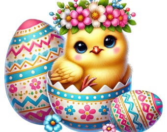 Easter chicks clipart bundle, Cute Easter Chick, easter clipart, baby chick clipart, cute chick clipart, Spring Clipart, Easter png graphics
