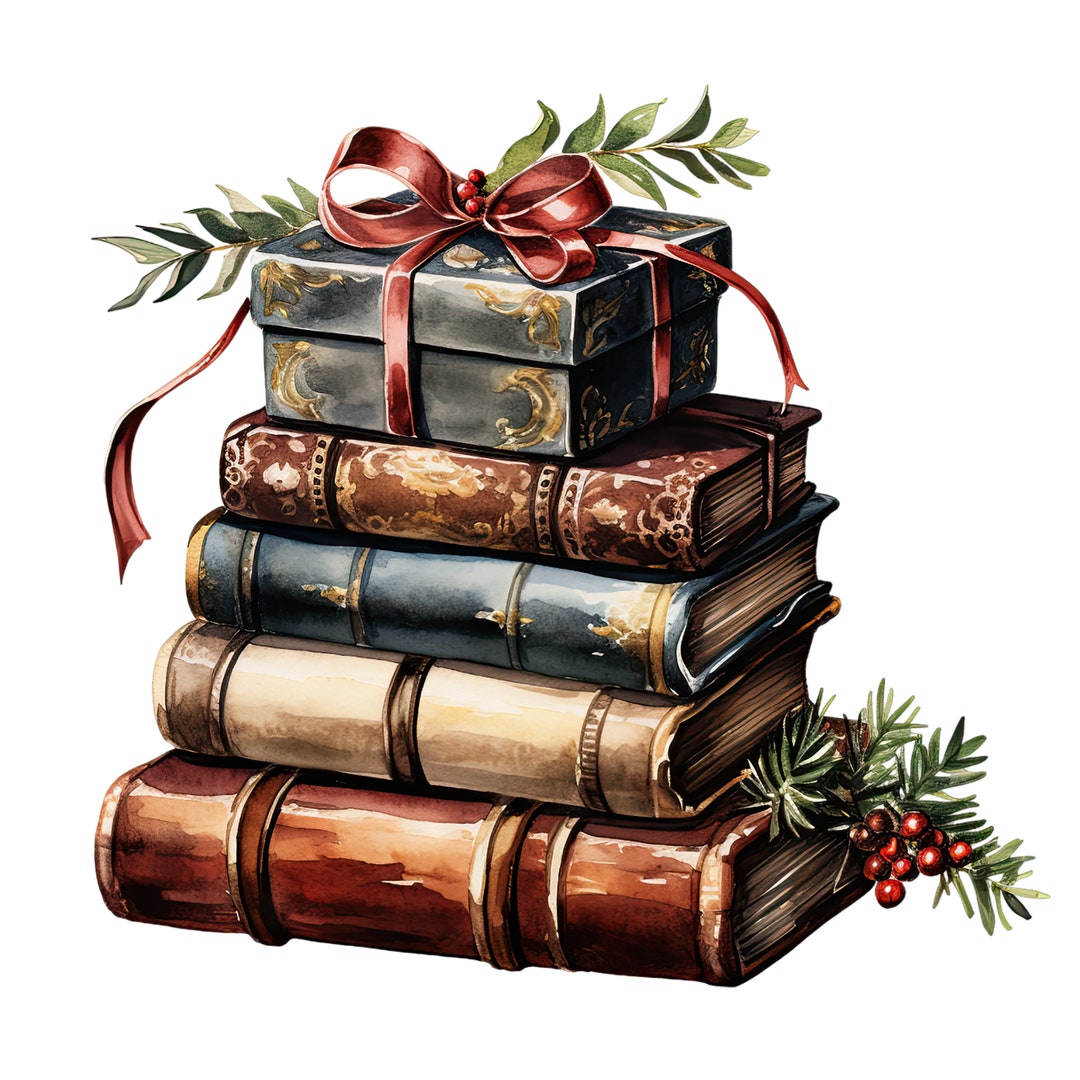 Vintage Christmas Books Clipart: Watercolor Holiday Ephemera (digital  Download) - Etsy, image size:1080x1080