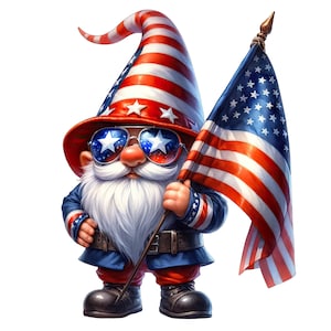 Clipart nain patriotique, Png patriotique, nain vétéran, nain du 4 juillet, gnomes de l'ouest png, gnomes américains png, drapeau américain PNG, gnome