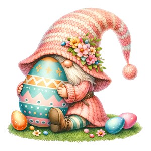 Aquarell Osterzwerg Clipart, Ostern Png, Frohe Ostern, Osterzwerg, Blumenzwerg Clipart, Osterzwerg Clipart, Ostereier Png