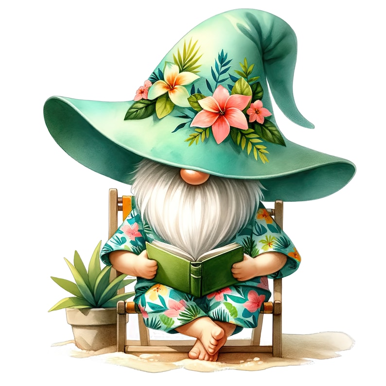 Summer Beach Gnome Clipart, Cute Gnomes Clipart, Beach Gnome Png ...