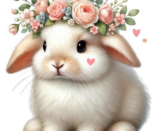 Valentine Bunny Clipart: Love Rabbit PNG Bundle (Digital Download)