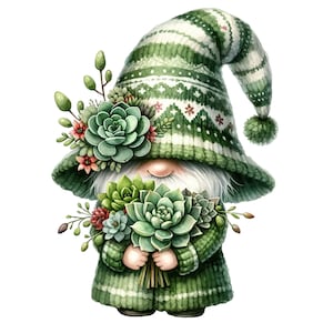 Suculento Gnomo Png, Gnomo de Jardinería, Gnomos Lindos Png, Plantas Suculentas PNG, Gnomo de Cactus, Gnomo Suculento, Imágenes Prediseñadas Suculentas, Imágenes Prediseñadas de Cactus