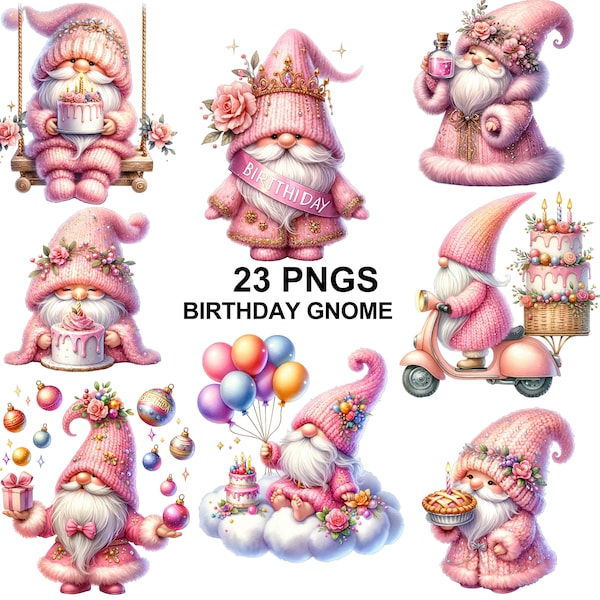 Happy Birthday Gnome Clipart, Birthday Gnome, Gnome sublimation, Birthday gnome png, Gnome png graphics, Gnome Birthday Png bundle,Gnome Png