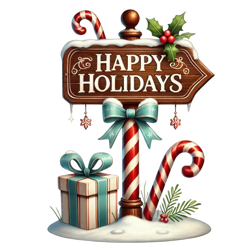 Christmas Signpost Clipart: Festive Holiday Signs (digital Download) - Etsy