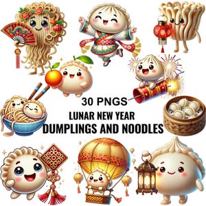 Nouvel an lunaire des boulettes et des nouilles Clipart, Clipart nouvel an chinois, mignon boulette, nouvel an lunaire PNG, Illustration de boulette, cuisine chinoise
